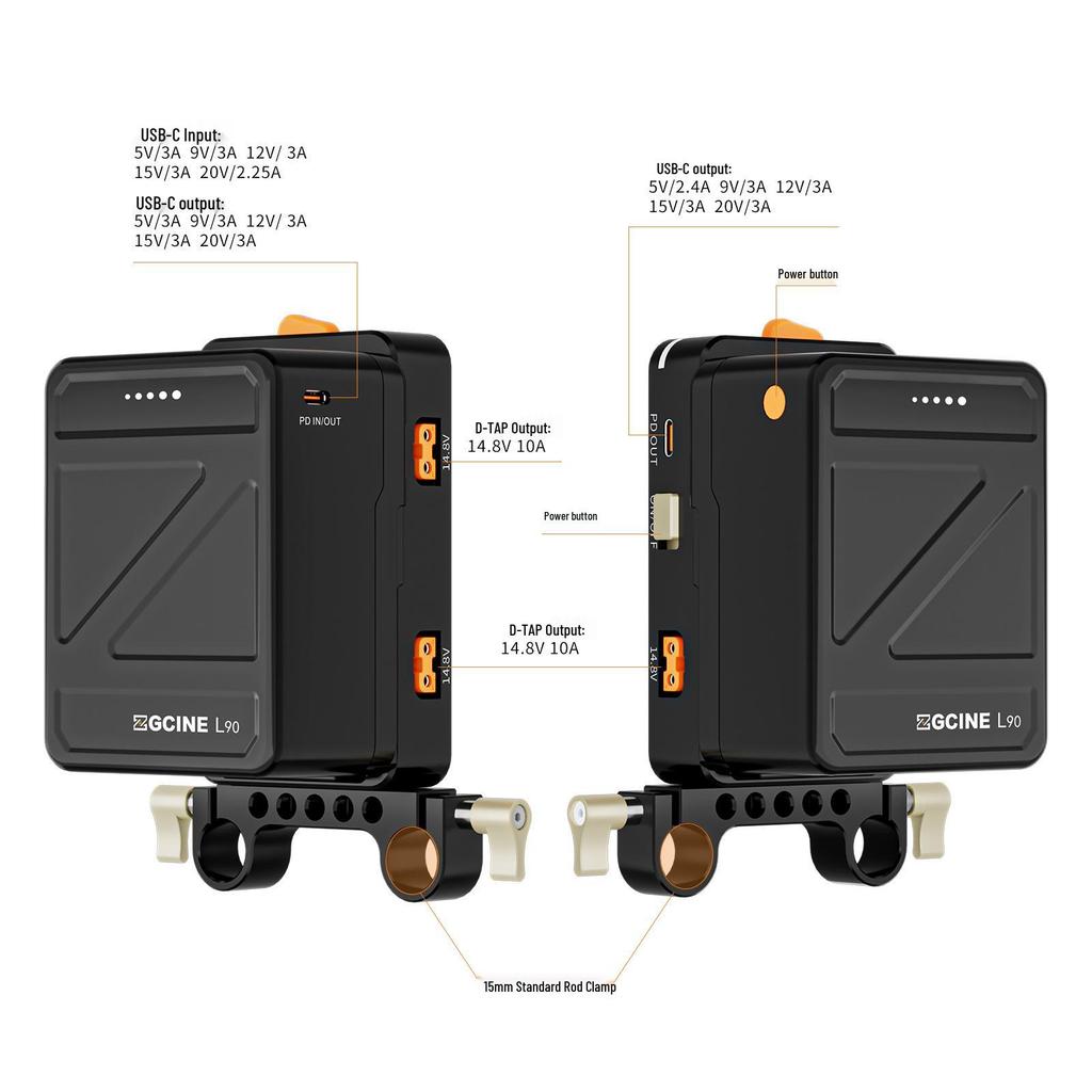 ZGCINE International YingXiaoNeng V-Port Battery & Expansion Board Set with 15mm Rod Clamp and V-Mount Plate.