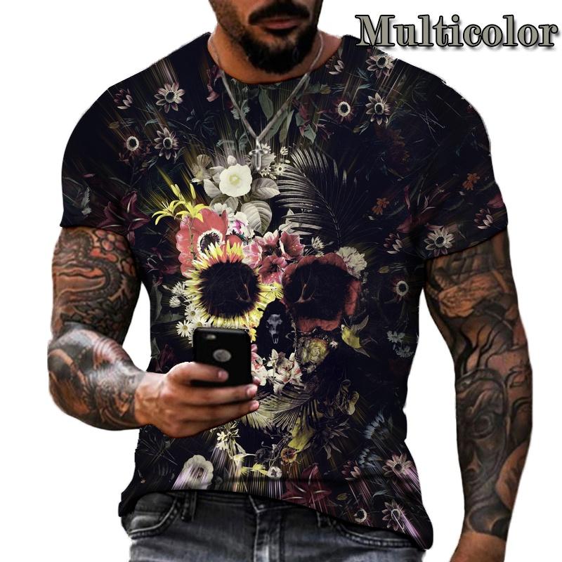 3D Fashion Men Funny Skull Print T-Shirt Casual Crew Neck Short Sleeve Tops Tee 3D Fashion Men Funny Skull Print T-Shirt Casual Crew Neck Short Sleeve Tops Tee