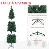 Artificial Christmas Tree 180 cm Slim Christmas Tree with Foldable Steel Stand, 479 Needle Branches Green