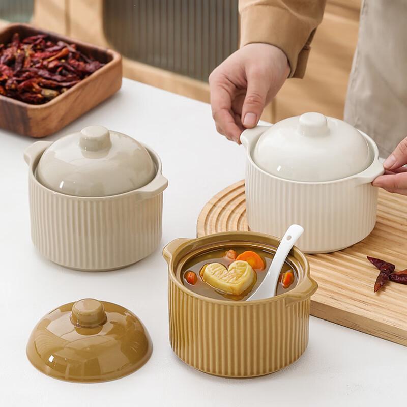 Personal Ceramic Stew Pot with Lid