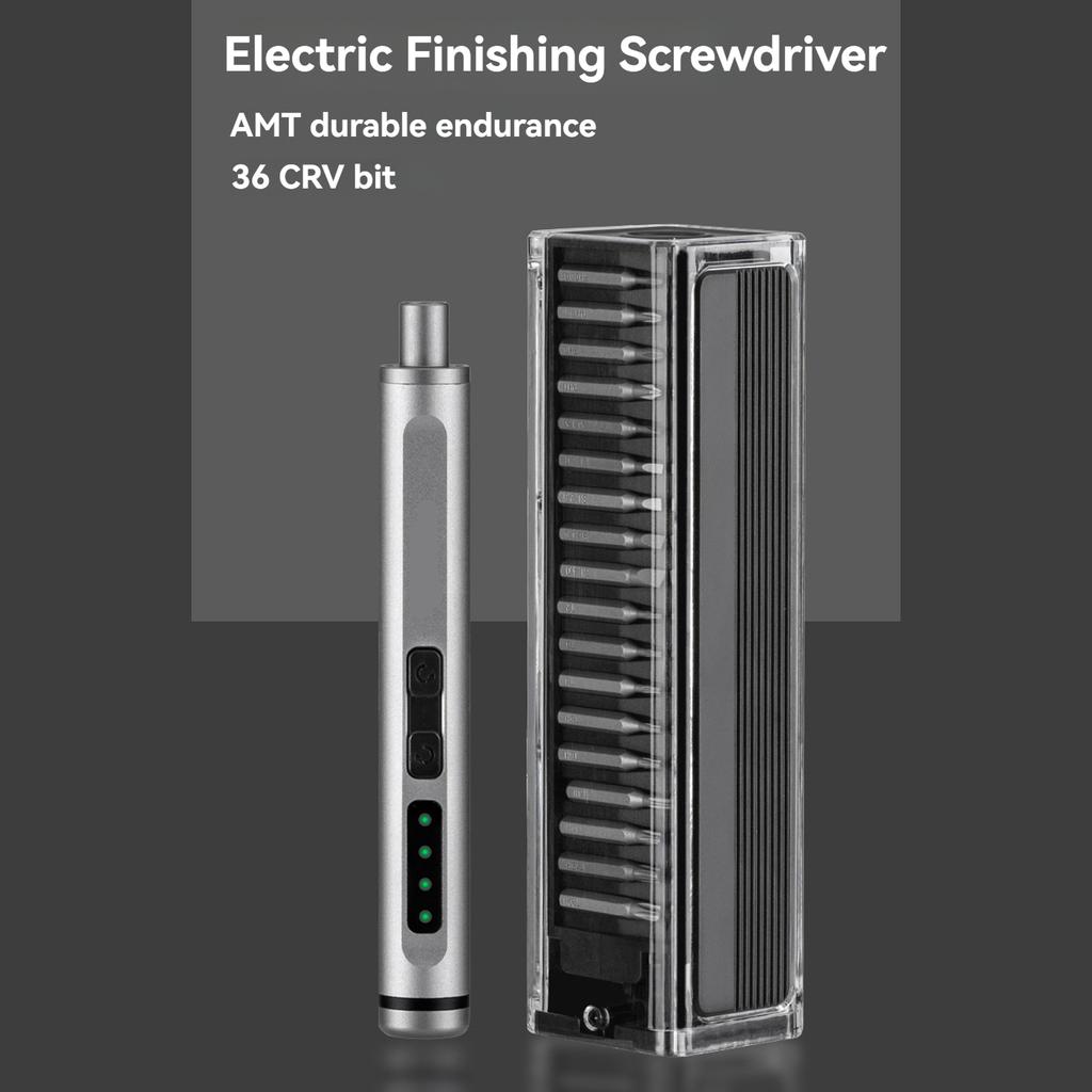 Mini Electric Precision Screwdriver Set Rechargeable Cordless Screwdriver with 36 Bits black