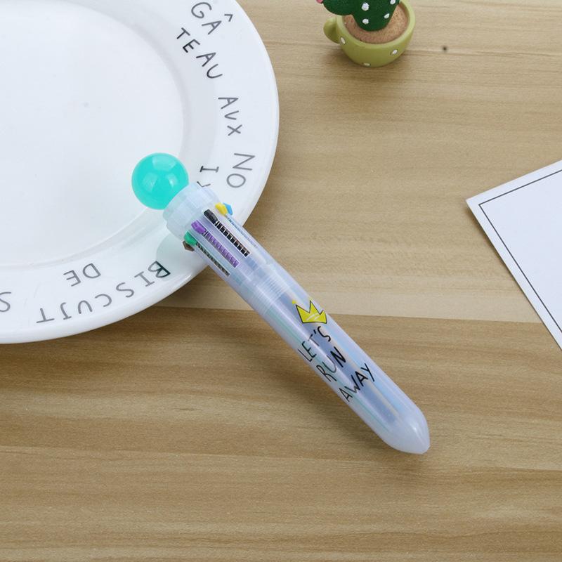 Ten-color Ballpoint Pen Girl Heart Cartoon Press Multi-color Pen Multi-function Color Handbook Pen Creative Cute Pen