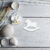 1Pcs Rocking Horse Cake Ornament White Baking Decoration Home Crafts Decorative Dessert Decor Cake Ornaments Horse Ornaments