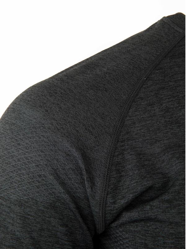 American Seamless Jacquard Muscle-Enhancing Long Sleeve Quick-Dry Slim Fit Round Neck Fitness Top