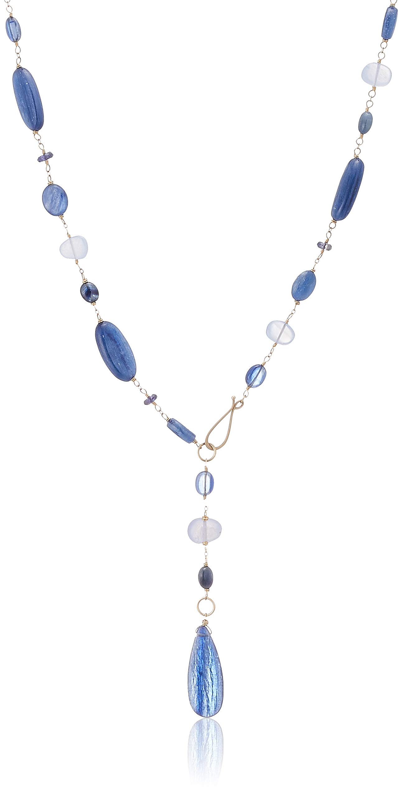 

K14GF Kyanite necklace LNF171005X Blue [anq.] Y-shaped синій