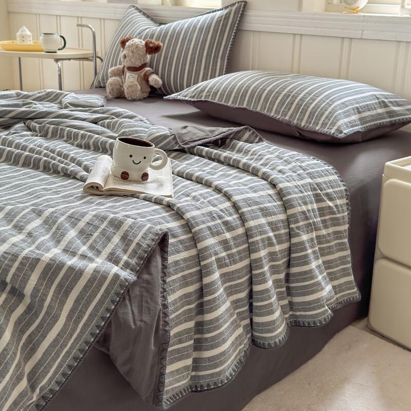 

Brangdy Yarn-Dyed Washed Cotton Quilt Set with Soybean Fiber