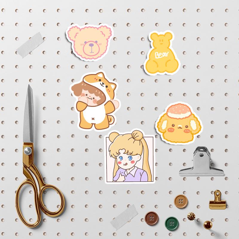 Waterproof Cute Bear & Rabbit Dinosaur Sticker Pack for DIY, Diary, Water Bottle, & Computer