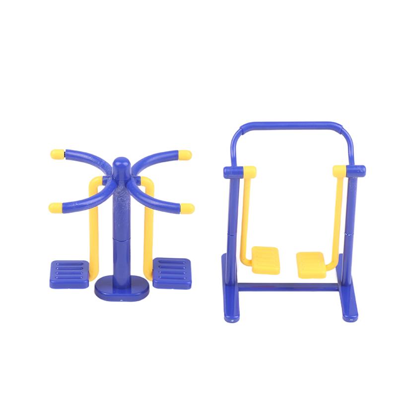 1 Set 1/12 Puppenhaus Outdoor Park Fitnessgeräte Modell Puppenhaus Sport Szene Dekoration Spielzeug Mikro Szene Bau Requisiten