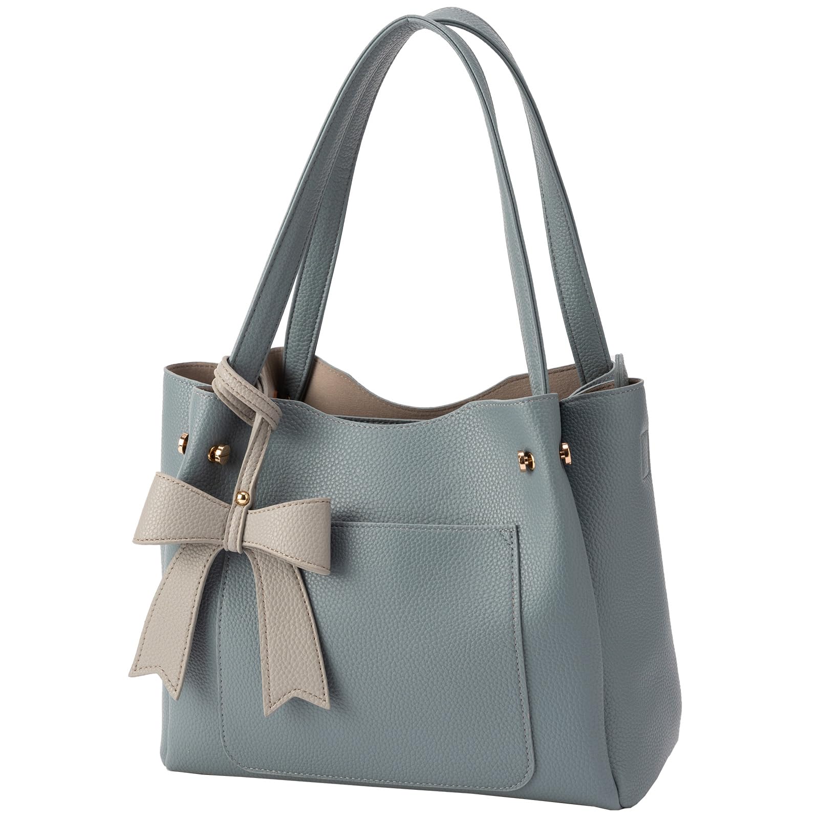 

Сумка Vino с лентой, 2-сторонняя на плечо для женщин, легкая, большой вместимости, подарок на день рождения 3102 сине-серая [VIVID HORN] [La Creviar]