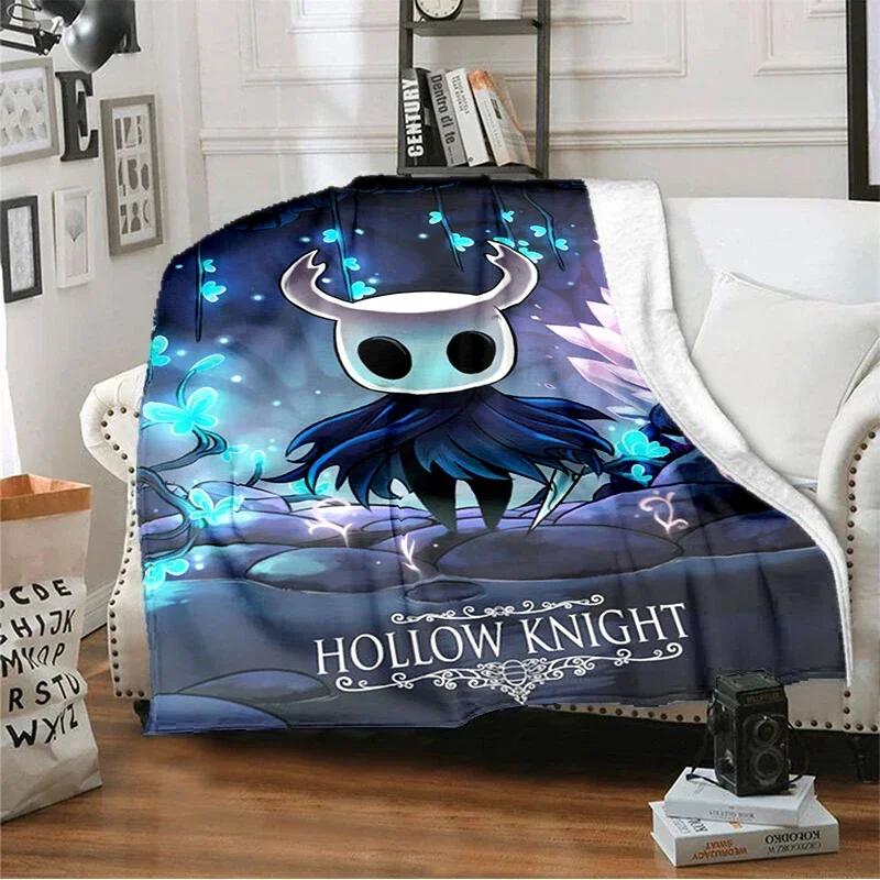

Мультяшное игровое одеяло Hollow Knight, напечатанное на 3D-принтере, мягкое и удобное теплое одеяло, для кровати, дивана, дорожное покрывало для улицы#(2) 75X95CM серый