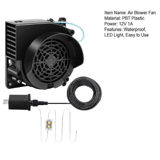 Luftblåservifte for oppblåsbare 12V 1A Erstatningsvifteblåser med adapter og LED-lys for Halloween Jul Oppblåsbar Utendørs Hagepynt