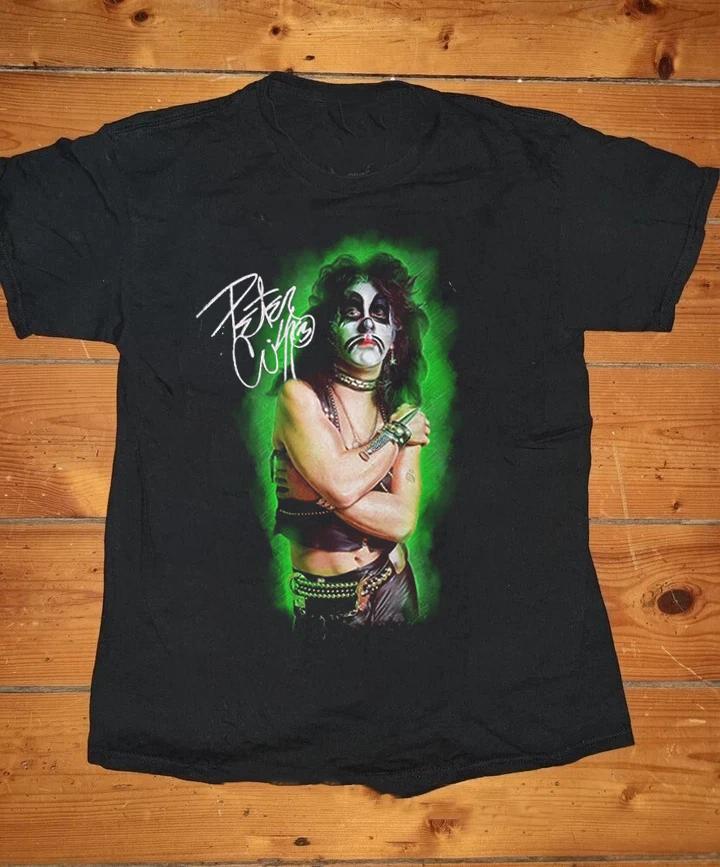 Винтажная черная хлопковая футболка Peter Criss Out of Control S-2345XL TU585 XS