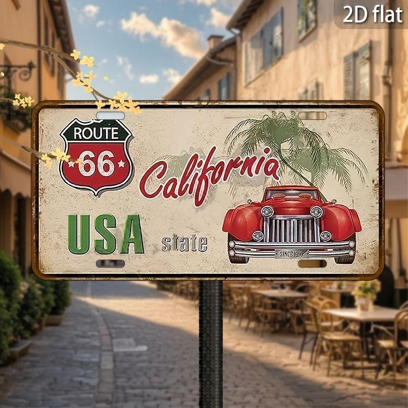 Motorcycle Souvenir License Plate, Metal Auto Wall Decor 15x30cm