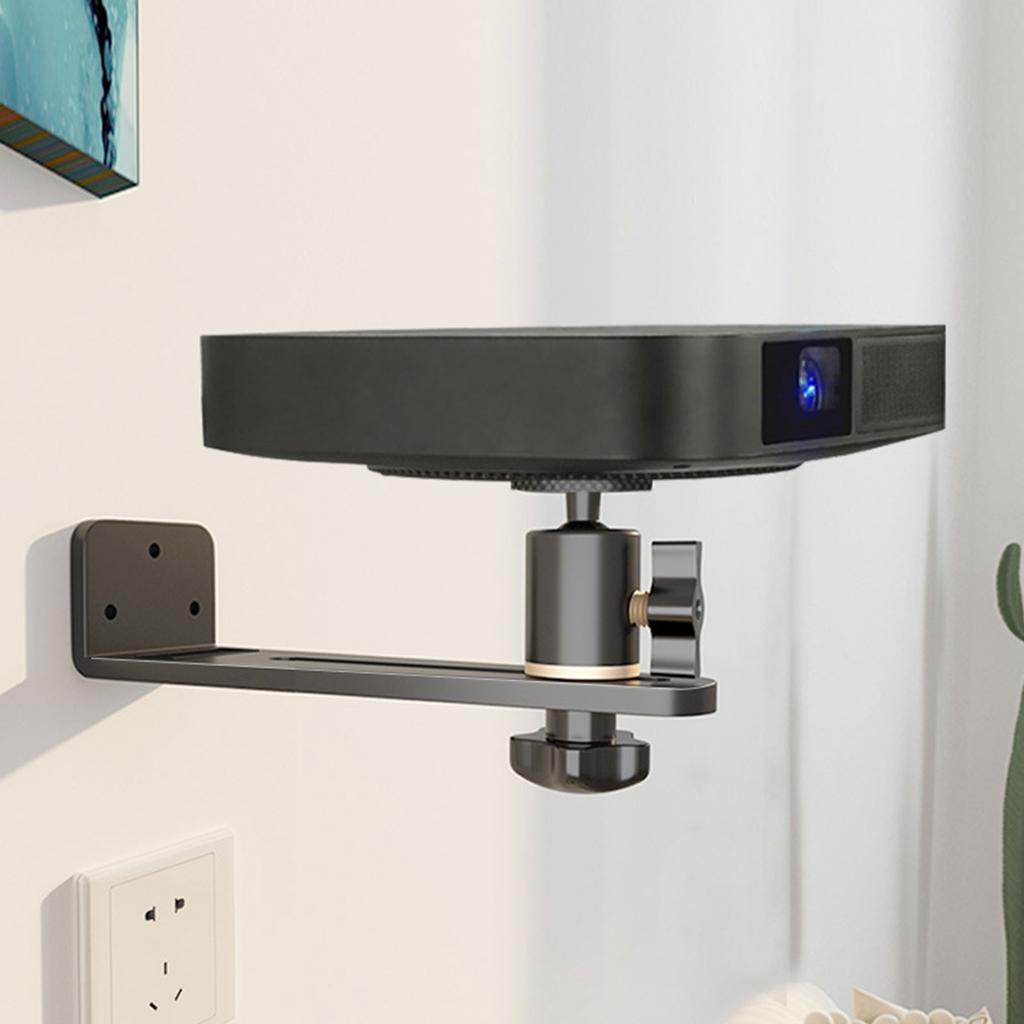 Adjustable 1/4Inch Projector Wall Mount Bracket For Home Theater And Conference Room Installation Holds Up To 5kg
