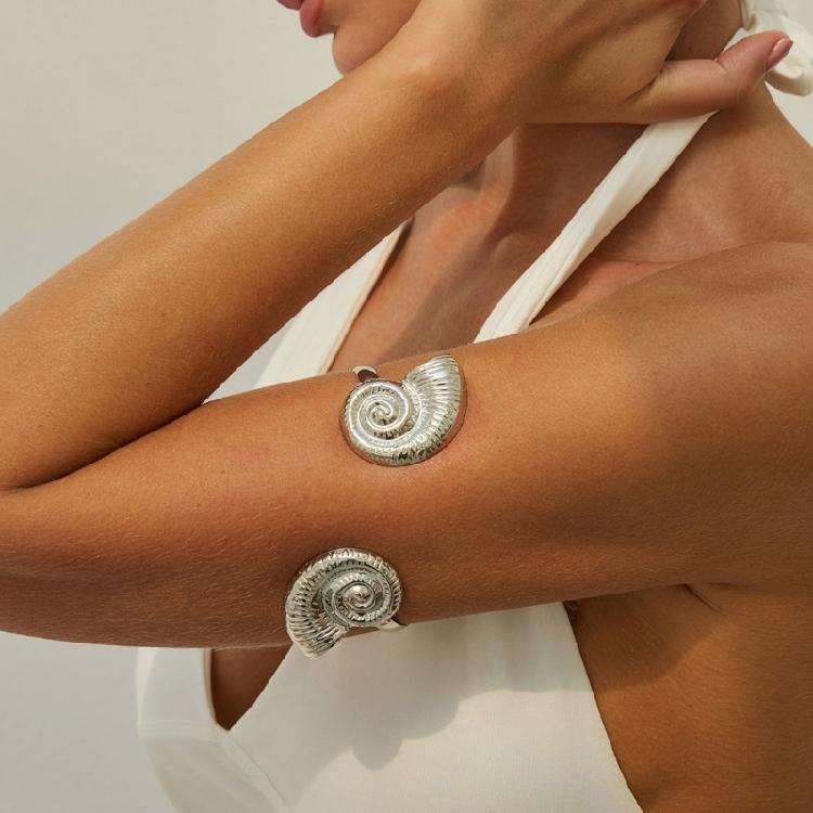 Adjustable Opening Women’s Arm Cuff Bracelet Punk Starfish Charm Geometric Iron Jewelry Gold Tone