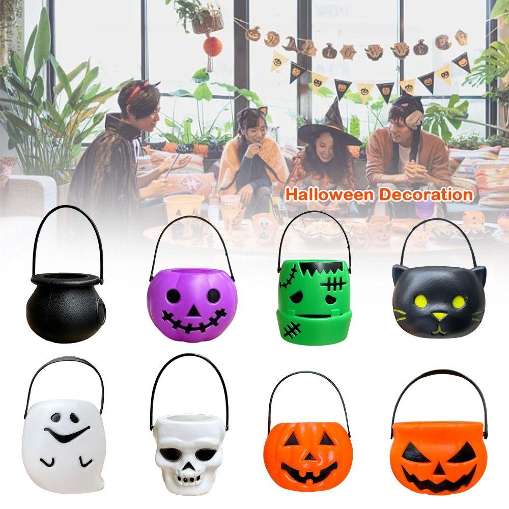 6PCS Set 6cm Size Halloween Pumpkin Jar With Lid Pumpkin Lantern  Home Decoration
