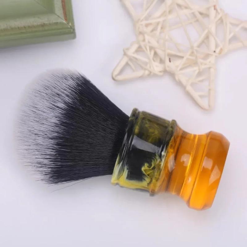 Yaqi 24mm Wet Shaving Brush & Sandalwood Soap Set For Men Travel Beard Care Tool Black/White Tuxedo Synthetic Fibre Resin Handle