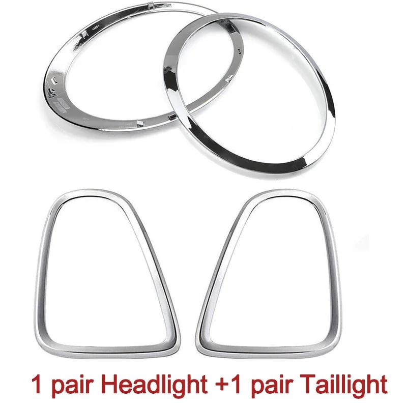 4pcs Front Headlights Taillight Trim Eyelid Frame Kit Grille Trim Cover For Mini Cooper S R55 R56 R57 2007-2015 Eyebrow Ring