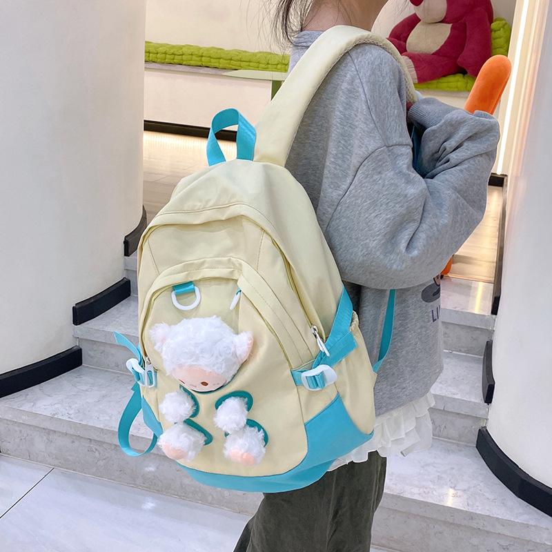 New Bear Backpack With A Stylish Design Large Capacity Versatile Student Backpack Cute Women'S Backpack