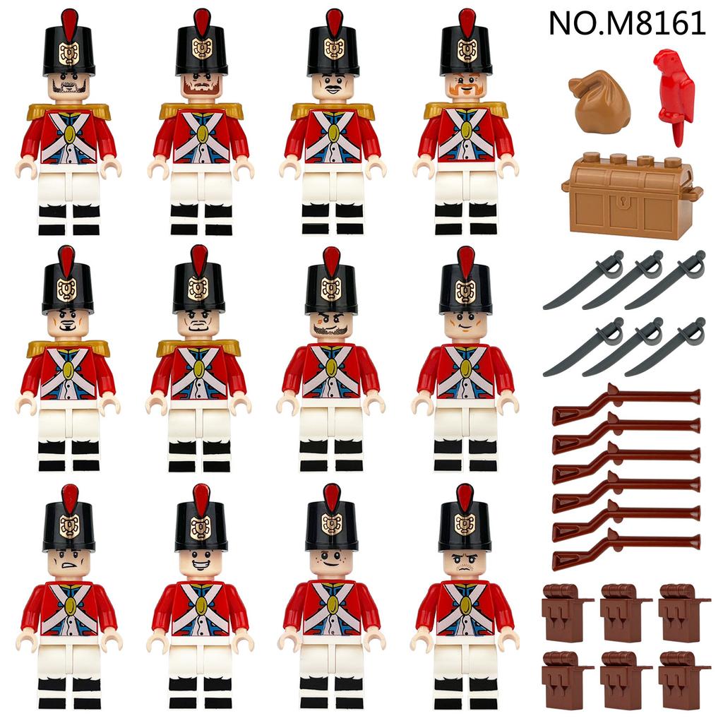 12pcs M8161 European Royal Navy Royal Guard Soldier Doll Building Blocks Children's Toys