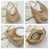 Woven Straw Tote Bag for Women Large Capacity Bucket Shoulder Handbag KTB