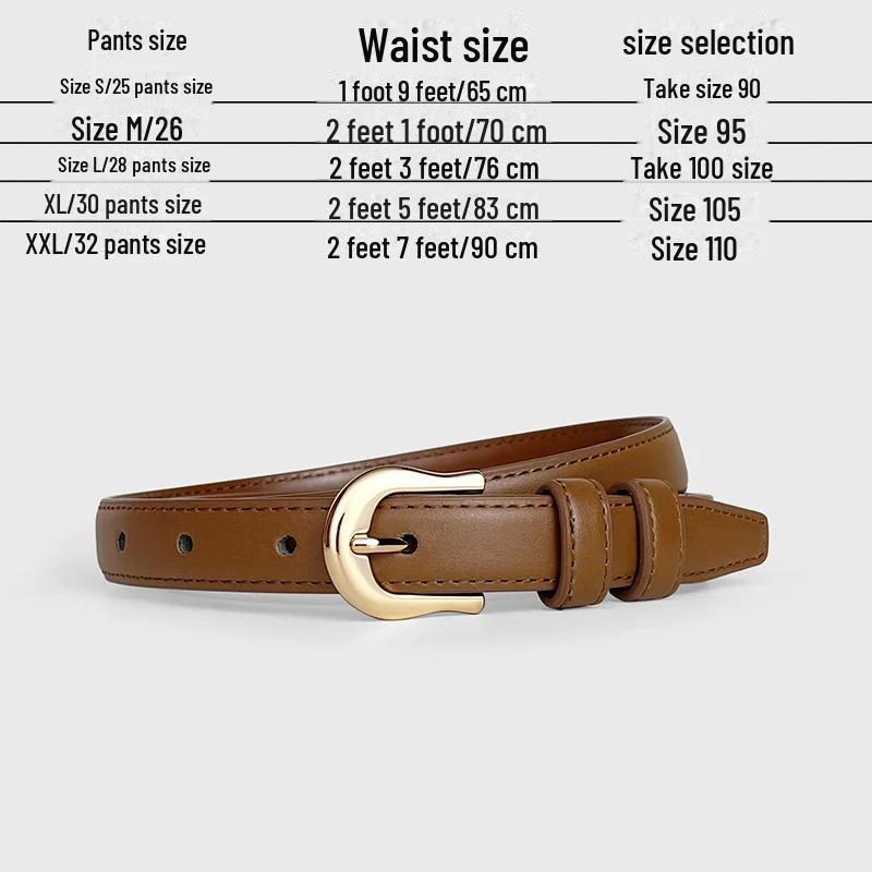 Vielseitiger Damengürtel mit Dornschließe - Perfekt für Jeans und Sommerkleidung 90 cm braun