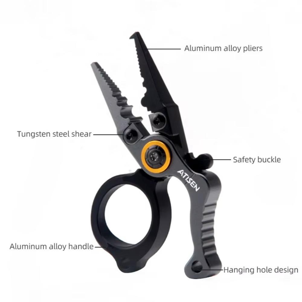 Forked Ring Fishing Line Cutter Aluminum Alloy Fishing Clamp New Fishing Pliers Scissors  Fishing