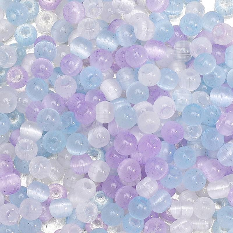 Mărgele de sticlă ochi de pisică jeleu 4mm, mărgele mici, mărgele libere, accesorii DIY lucrate manual, mărgele pentru înșirat manual, mărgele rotunde, lanț pentru telefonul mobil, mărgele rotunde, culoare încântătoare