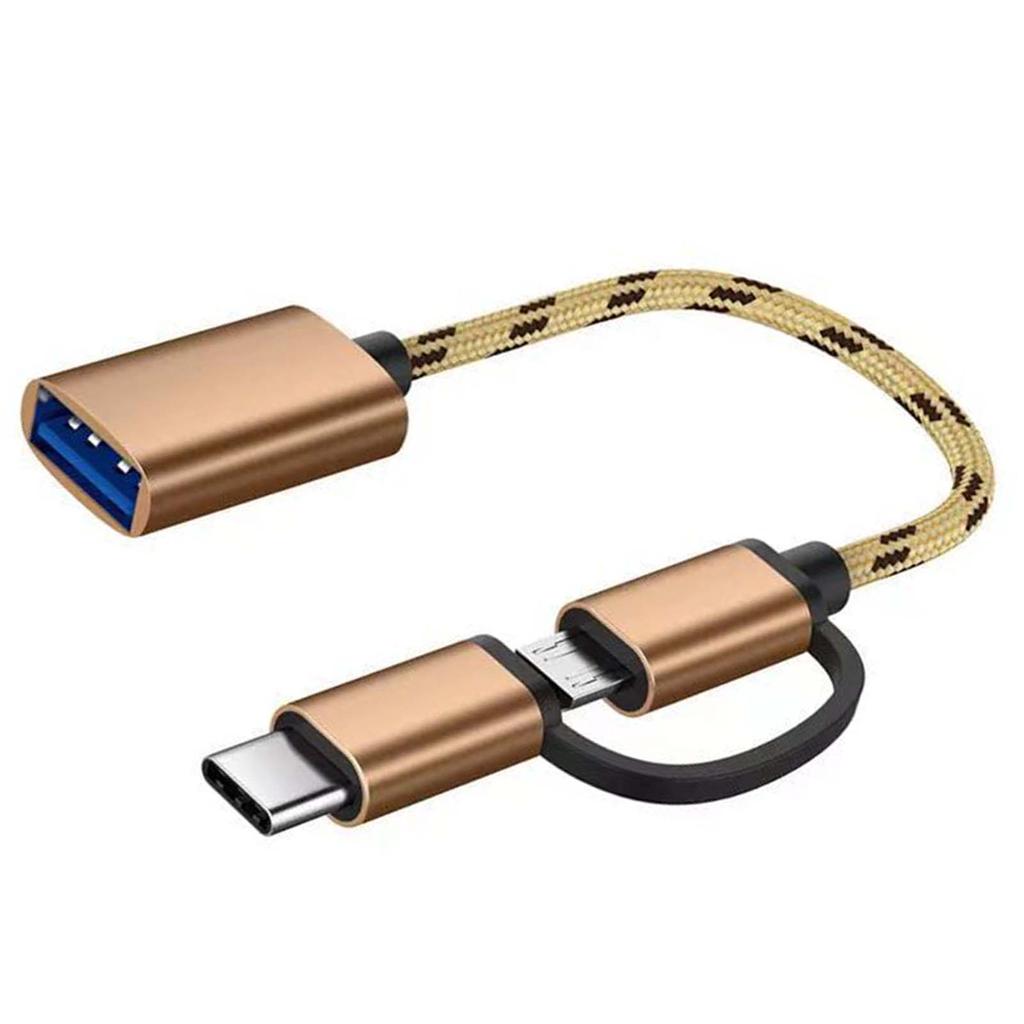 TYP C OTG Adapterkabel 2 in 1 USB Typ C zu USB Adapter für Android Handy U Disk Kartenleser Roségold