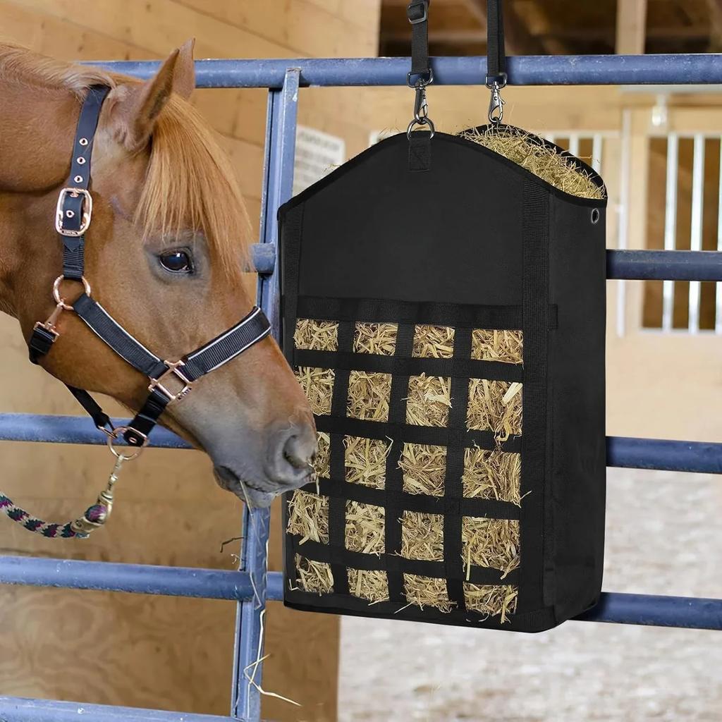 Heavy Duty Hay Storage Bag Large Capacity Slow Feeder Horse Hay Bag Portable Stable Feeding Tool Horse Care Supplies