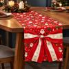 Poinsettia Holly Berries Christmas Table Runner Bows Accents Winter Table Decor  Home Decoration