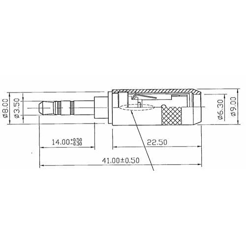 ONKODO AP3.5-303NG-L S Stereo Mini Plug (Phosphor Bronze)