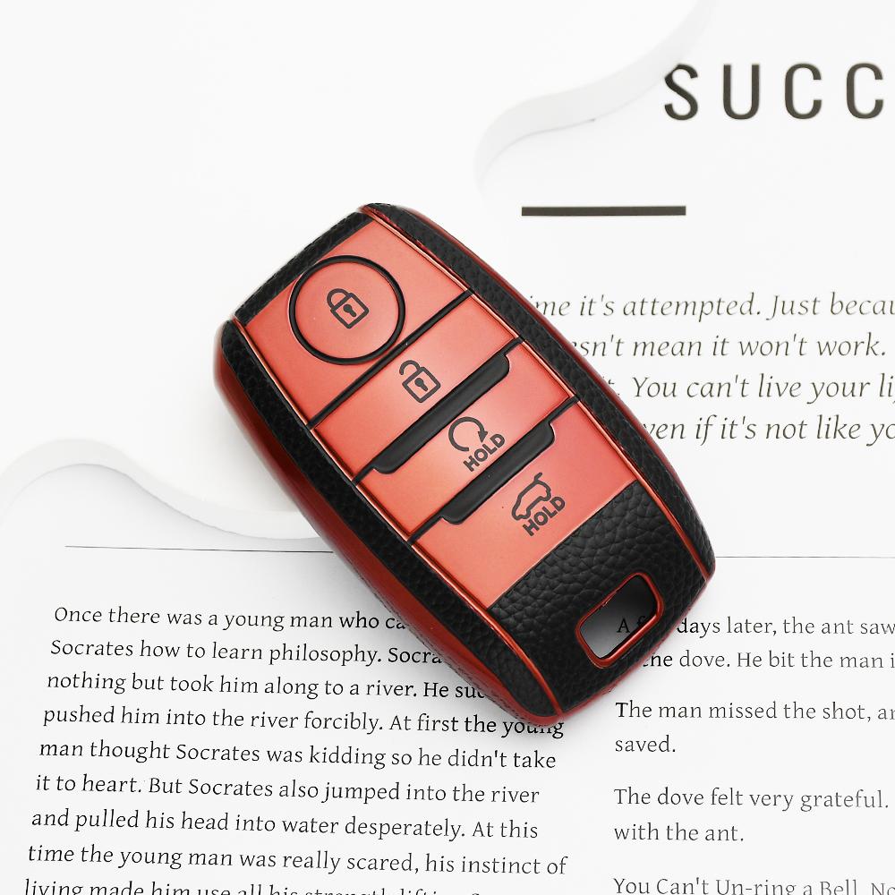 4 Buttons Tpu Leather Car Key Case Cover For Kia Sportage Cerato Optima K3 K5 Sorento Niro Lx Ex Niro S Touring Accessories