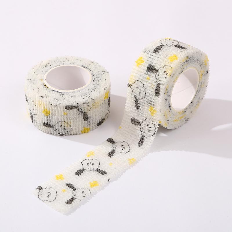 Cute Cartoon Elastic Finger Bandage - Non-woven, Self-adhesive, Durable Student Anti-Wear Wrap