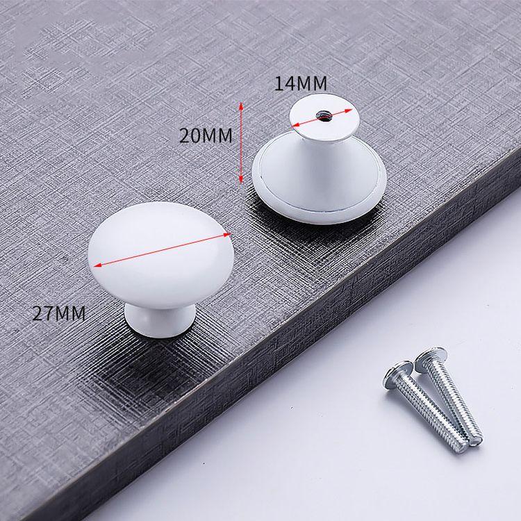 Modern Minimalist European Style White and Black Single-hole Handle Clothes Cabinet Round Stainless Steel Drawer Handle