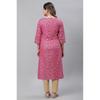 Aurelia Pink Foil Pattern Cotton Straight Long Kurta