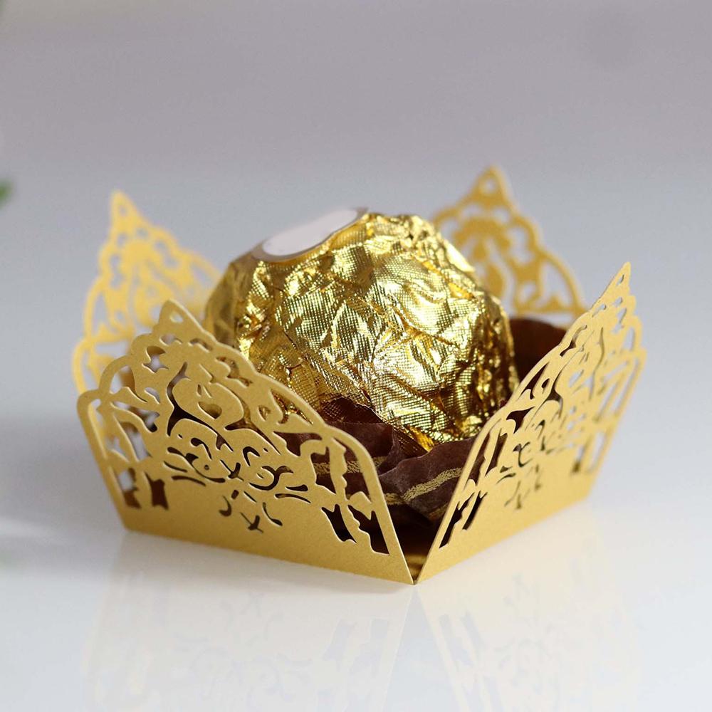 50pcs Flower Chocolate Wrappers Paper Candy Box Bar Wedding Favors And Gifts Party Supplies Birthday Party Wedding Supplies
