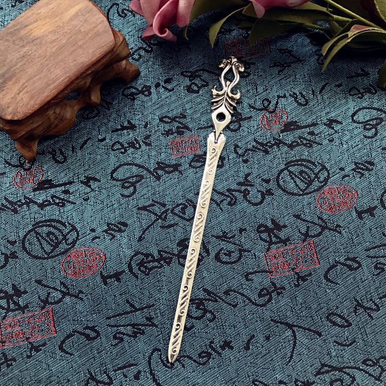 Retro ethnic style Miao silver hairpin antique bookmark female flower hairpin simple classical versatile disc hair hairpin hair accessories