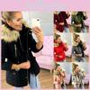 Womens Fur Winter Lined Parka Hooded Jacket Warm Thick Overcoats Outwear Coats