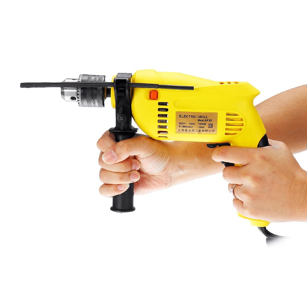 13MM Brushless Motor Electric Handheld Impact Drill Hammer Drill Impact Drill Multi-function Torque Driver Tool 1880W