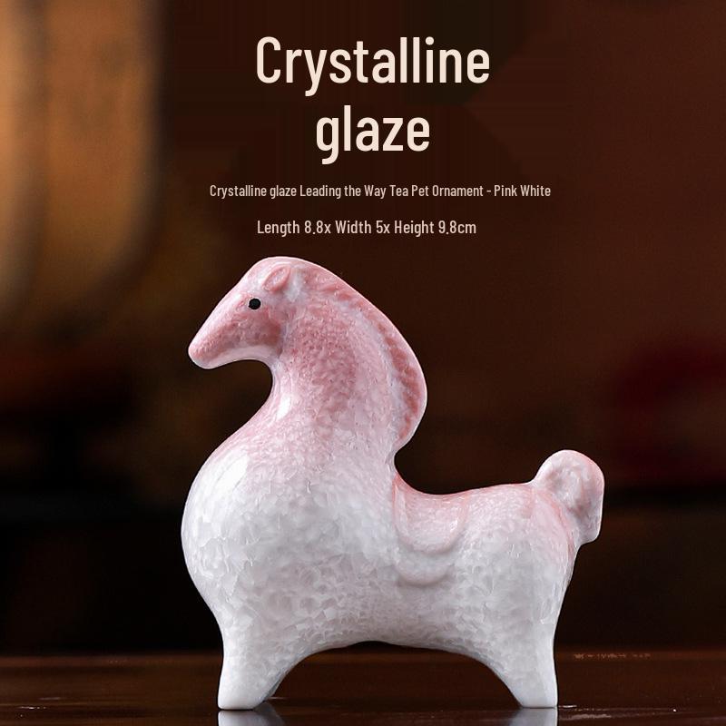 Year of the Horse Crystalline Glaze Ceramic Tea Pet Ornament