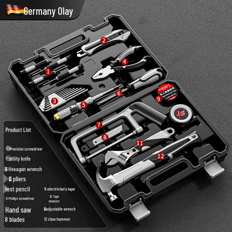 Uniwersalny Zestaw Narzędzi do Napraw Domowych: Stolarz i Montowana w Samochodzie Wielofunkcyjna Skrzynka Narzędziowa