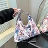 Female New Fashion Casual Nylon Fabric Printed Bow Bag Korean Version Shoulder Bag Beach Tote Bags Women New In Handbag CLE