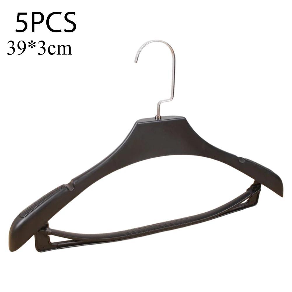 5Pcs Wide Shoulder Plastic Clothing Hanger,Suit Clothes Hanger Seamless Coat Drying Racks ,Wardrobe Room Storage Organizer