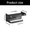 Contemporary Bathroom Shelf with Integrated Phone Tray and Paper Roll Holder Plastic Design Suitable for Washroom