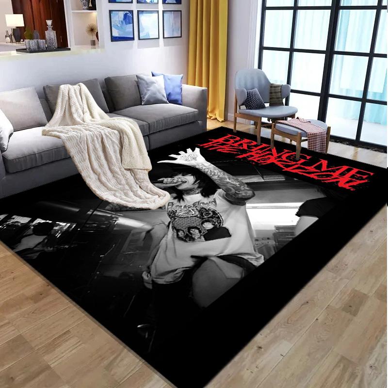 Bring Me the Horizon Pattern Rug, Indoor/Outdoor Mat, for Picnic, Gameroom, Bedroom, Office, Living Room, Home Decor Carpet, Birthday Gift
