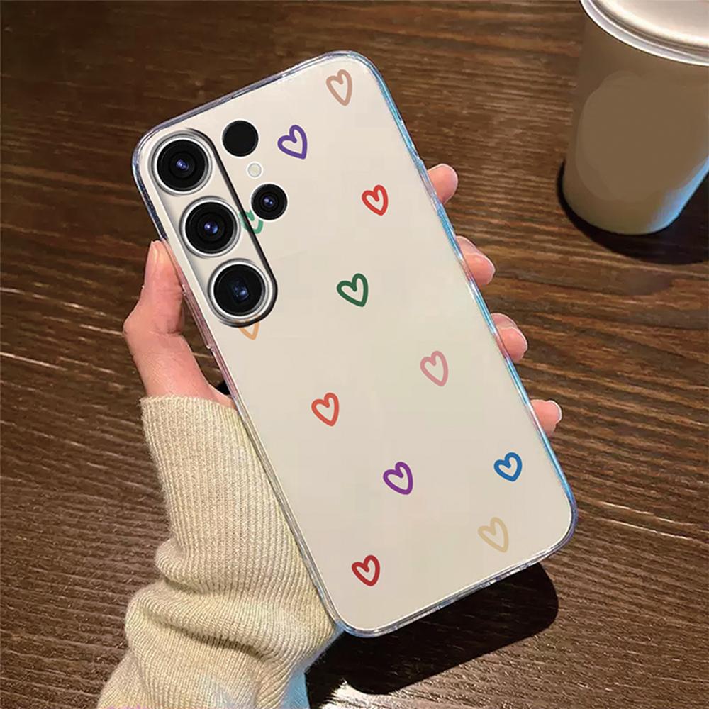 Flower Daisy Heart Leopard Phone Case For Samsung Galaxy S25 Ultra S26 S24 S23 S22 Plus S23FE S24FE Clear Transparent Soft Cover Samsung S26