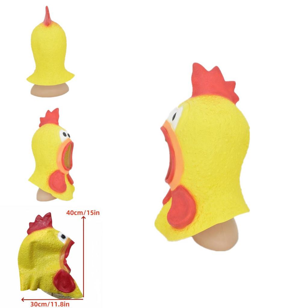 Funny Latex Chicken Mask For Halloween Cosplay And Party Costume