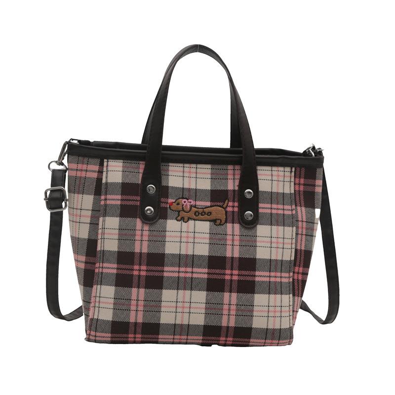 Fashionable and Casual Tote Bag for Women New Style Small and Fresh Contrasting Striped Shoulder Bag Niche Design Crossbody Bag