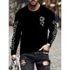 Modisches Herren Rundhals Langarm 3D Lässiges Farbprint Lässiges Langarm Rundhals T-Shirt